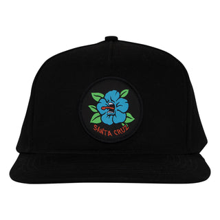 Santa Cruz Skateboards Hat Screaming Hibiscus Snapback Structured Black