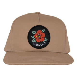 Santa Cruz Skateboards Hat Screaming Hibiscus Snapback Structured Khaki