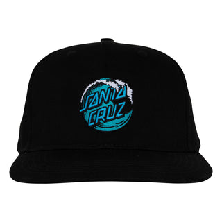 Santa Cruz Skateboards Hat Simplified Wave Dot Snapback Structured Black