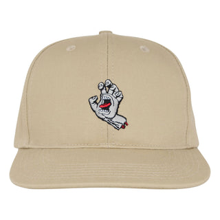 Santa Cruz Skateboard Hat Screaming Hand Snapback Khaki