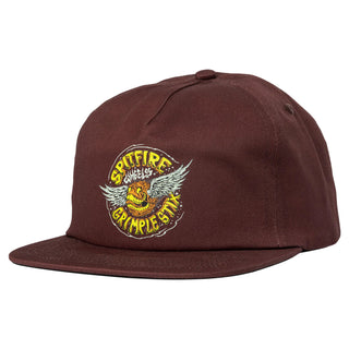 Spitfire x Grimple Stix Skateboard Snapback Hat Flying Grimple Maroon