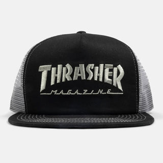 Thrasher Skateboard Hat Embroidered Logo Mesh Black/Grey