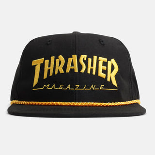 Thrasher Skateboard Hat Rope Snapback Black/Yellow