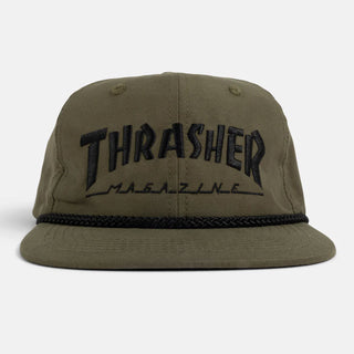 Thrasher Skateboard Hat Rope Snapback Olive/Black