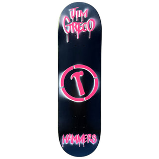 Hammers Skateboard Deck Jim Greco Hammer Logo Black/Berry Pink 8.25" x 31.75"