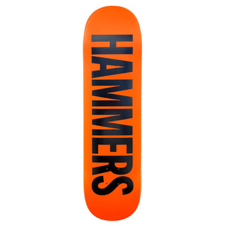 Hammers Skateboard Deck Font Logo Orange/Black 8.25" x 31.75"