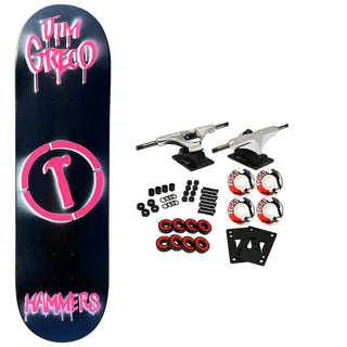 Hammers Skateboard Complete Jim Greco Hammer Logo Black/Berry Pink 8.25" x 31.75"