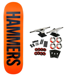 Hammers Skateboard Complete Font Logo Orange/Black 8.25" x 31.75"