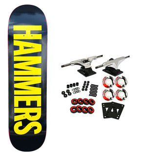 Hammers Skateboard Complete Font Logo Black/Yellow 8.25" x 31.75"