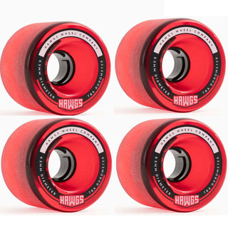 Hawgs Longboard Wheels 63mm Fatty 78A Clear Red