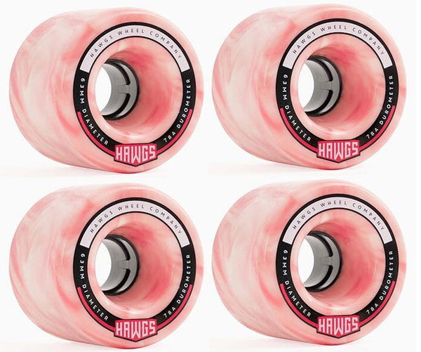 Hawgs Longboard Wheels 63mm Fatty 78A Pink/White – TGM