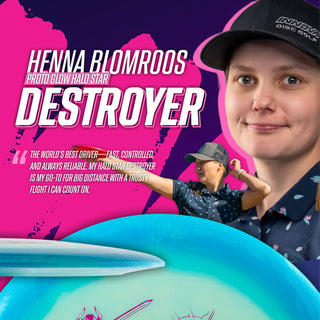 Innova Disc Golf Henna Blomroos Tour Series Proto Glow Halo Star Destroyer 12/5/-1/3 Pink/Red 173 grams