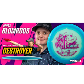 Innova Disc Golf Henna Blomroos Tour Series Proto Glow Halo Star Destroyer 12/5/-1/3 DayGlo/Indigo 173 grams