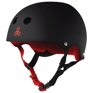 Triple 8 Skateboard Helmet Sweatsaver Black/Red Rubber Size M