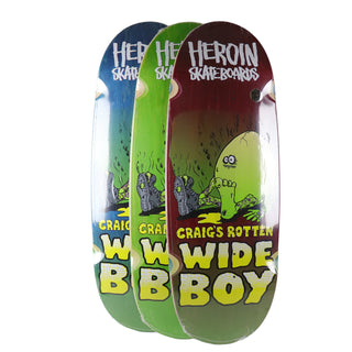 Heroin Premium Skateboard Complete Craig Rotten Wide Boy (Assorted) Independent Trucks Ricta Wheels and Quantum Snot Particles Bearings