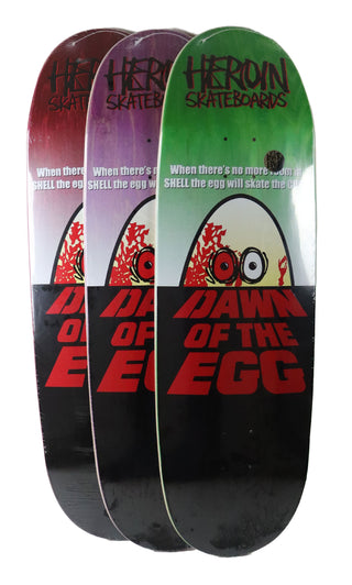 Heroin Premium Skateboard Complete Dawn of the Egg (Assorted) Slappy Trucks SML Wheels and Quantum Snot Particles Bearings