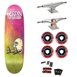 Heroin Premium Skateboard with Indy Trucks, Snot Wheels 9.1" The Rainbow Egg