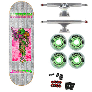 Heroin Premium Skateboard with Ace Trucks, Snot Wheels 10" Swampy Hellscape