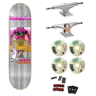 Heroin Premium Skateboard with Indy Trucks, Snot Wheels 8.5" Aaron Wilson Hellscape