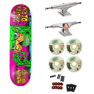 Heroin Premium Skateboard with Indy Trucks, Snot Wheels 8.5" Dern Skeleton