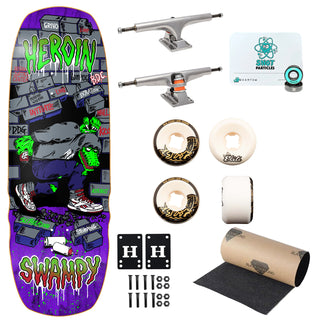 Heroin Premium Skateboard Complete Swampy Stomp (Assorted) Independent Trucks OJ Wheels and Quantum Snot Particles Bearings
