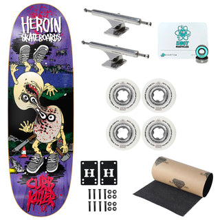 Heroin Premium Skateboard Complete Curb Killer 9 Merged (Assorted) Slappy Trucks Ricta Wheels and Quantum Snot Particles Bearings