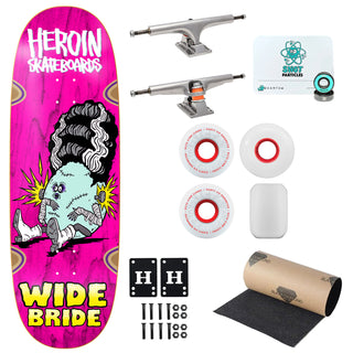 Heroin Premium Skateboard Complete Wide Bride (Assorted) Independent Trucks Ricta Wheels and Quantum Snot Particles Bearings