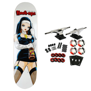 Hook Ups Skateboard Complete Evil Nun 8.25"