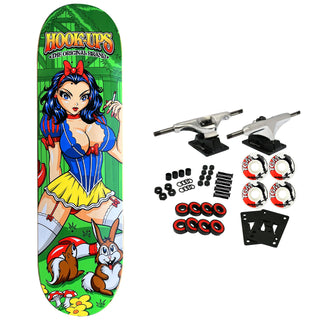 Hook Ups Skateboard Complete Snow White Green 8.5"