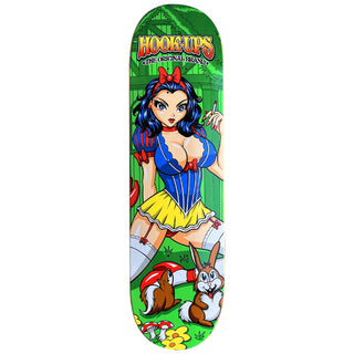 Hook Ups Skateboard Deck Snow White Green 8.5"