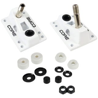 Core Trucks 6-Hole Baseplates Hollow Kingpin White with 95A Bushings (2-Pack)