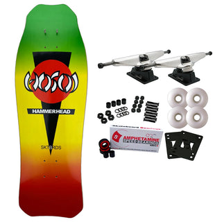 Hosoi Skateboard Complete Hammerhead Double Kick Rasta 10.25" x 31" Old School