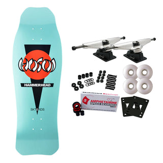 Hosoi Skateboard Complete Hammerhead Double Kick Turquoise 10.25" x 31" Old School