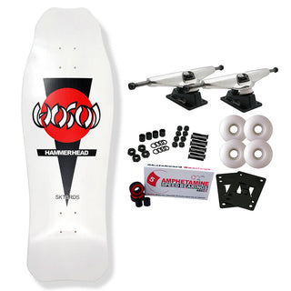 Hosoi Skateboard Complete Hammerhead Double Kick White 10.25" x 31" Old School