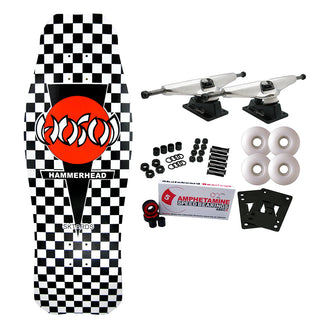 Hosoi Skateboard Complete OG Hammerhead Checkerboard Black 10.5" x 31" Old School