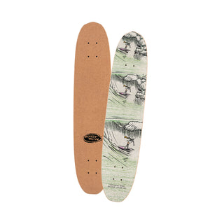 The Heated Wheel Skateboard Deck Polarizer Bio Surf Cork Top Retro Cruiser