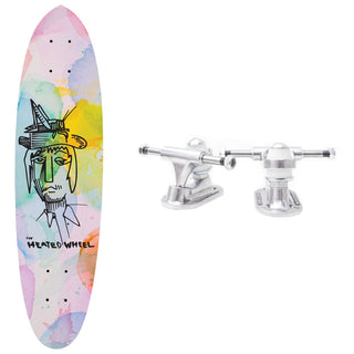 The Heated Wheel Skateboard Deck Fiber Rider Grasshopper Guy with Trucks Included