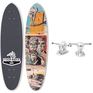 The Heated Wheel Skateboard Deck Queensland Positions Open Fiber Rider with Trucks Included