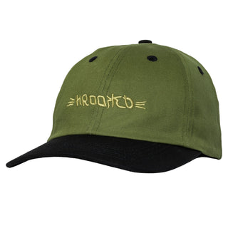 Krooked Skateboards Hat Brush Skript Olive/Black Strapback