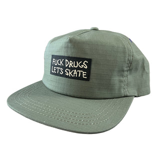 Heroin Skateboards Hat Fck Drugs Olive Snapback Olive