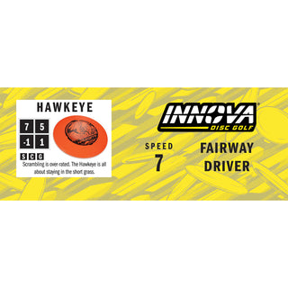 Innova Disc Golf Champion Hawkeye Fairway Driver 7/5/-1/1 Yellow/Holo Shimmer 168 grams