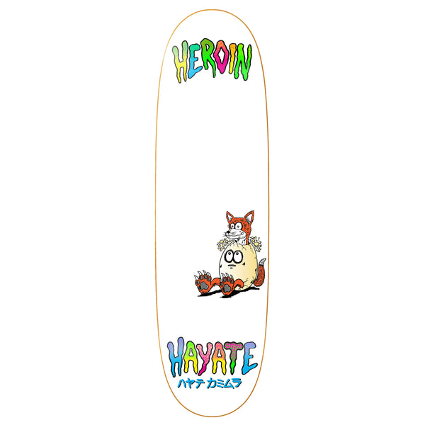 Heroin Skateboard Deck Hayate Fox Egg White 8.75