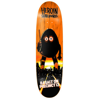 Heroin Skateboard Complete Basalt On Precinct 13 Egg 8.75" x 31.6"