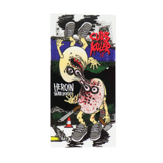 Heroin Skateboard Sticker Curb Killer 9 Merged Multi 2.75" x 5.5"