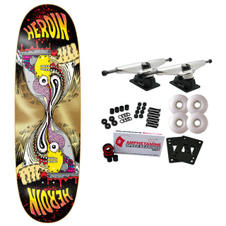 Heroin Skateboard Complete Merged Razoregg Gold 9.75" x 32.6"