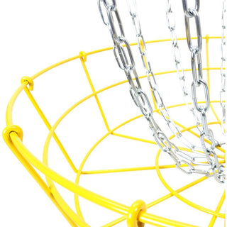 Hive Disc Golf Portable Practice Basket Cross Chains Yellow