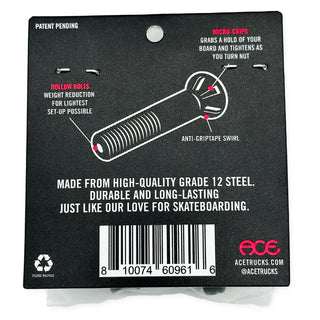 Ace Skateboard Hardware Hollow Gripper Bolts - 1 1/4" Allen