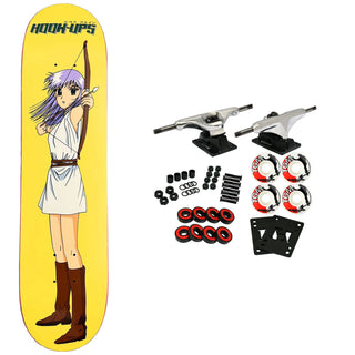 Hook Ups Skateboard Complete 30 Year Anniversary Archer Girl 7.5" x 31"