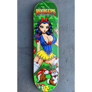 Hook Ups Skateboard Deck Snow White Green 8.5"