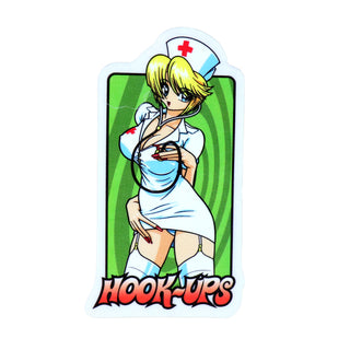 Hook Ups Skateboards Sticker Nurse Girl Nikki 2.25" x 4.25"